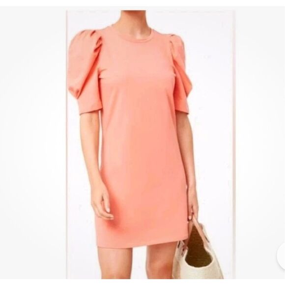 Tuckernuck Pomander Place peach orange Stella dress puff sleeves cotton size XL - Picture 1 of 7